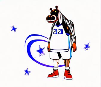 Hippo in basketball uniform